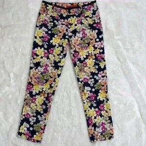 Anthropologie Cartonnier pants 0 blue floral straight WJC1